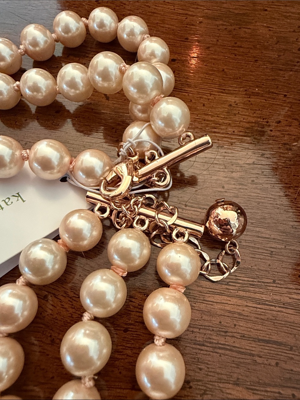 kate spade Multi-Strand Pearl Necklace with Gold Bow Accent - Picture 4 of 4